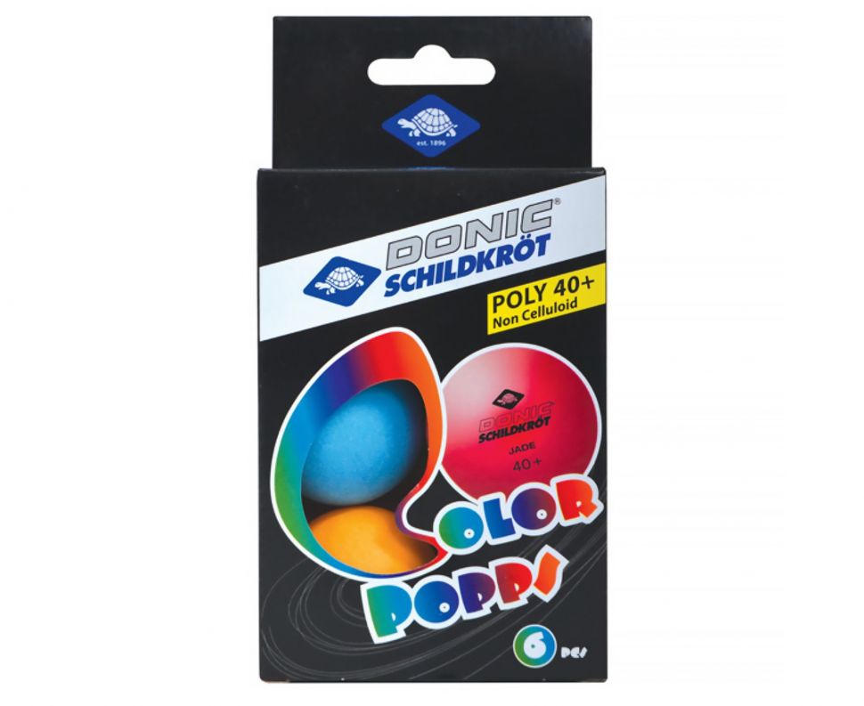 Мячики для настольного тенниса DONIC COLOR POPPS 40+, 6 шт, (разноцветные)